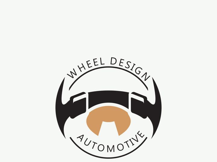 Steering wheel logo automotive car design garage auto repair workshop illustration