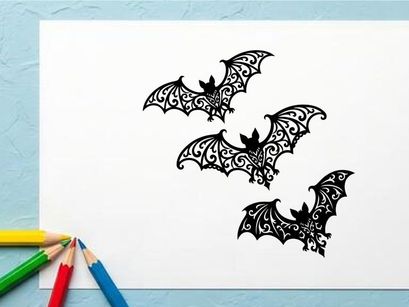 Dekorative Fledermaus-Silhouetten für Halloween oder Gothic-Design