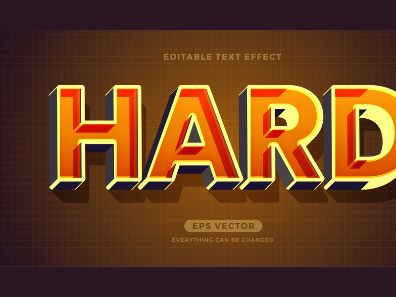 Hard editable text effect style vector