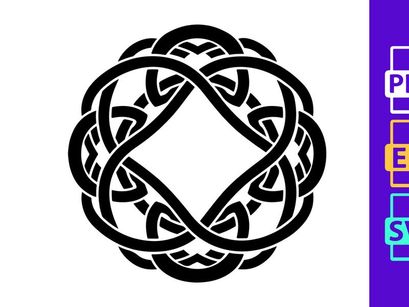 Celtic knot symbol black line art vector illustration design