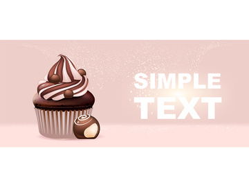 Sweet stuff realistic vector product ads banner template preview picture