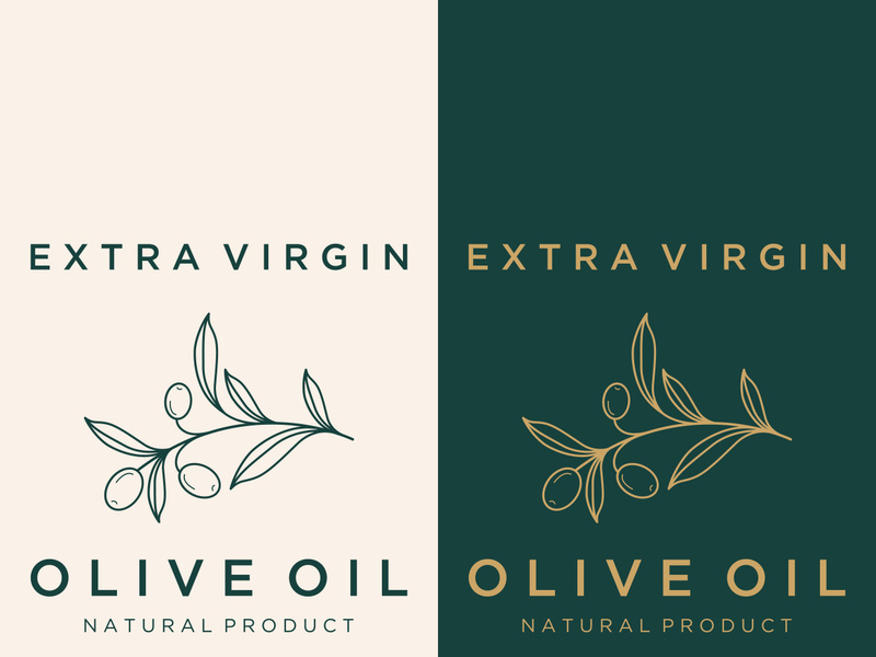 Hand drawn Botanical logo,leaf and natural olive fruit .Herbal, olive oil,cosmetic or beauty.