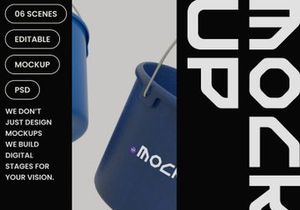 Plastic Carrying Bucket Mockup