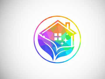Low Poly Cleaning Service Logo Design Template, Cleaning Company Logo Sign Symbol. preview picture
