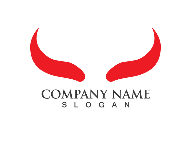 Devil horn vector icon logo design illustration template
