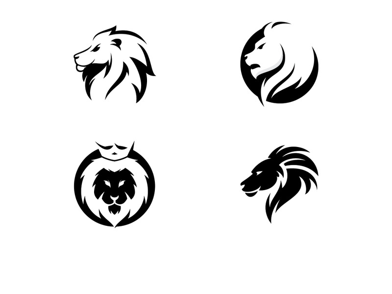 Lion Head  Logo design vector template