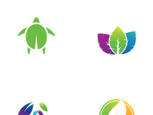 Natural green leaf logo design.