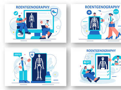 18 Roentgenography Vector Illustration