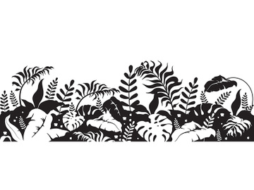 Tropical foliage black silhouette vector illustration preview picture