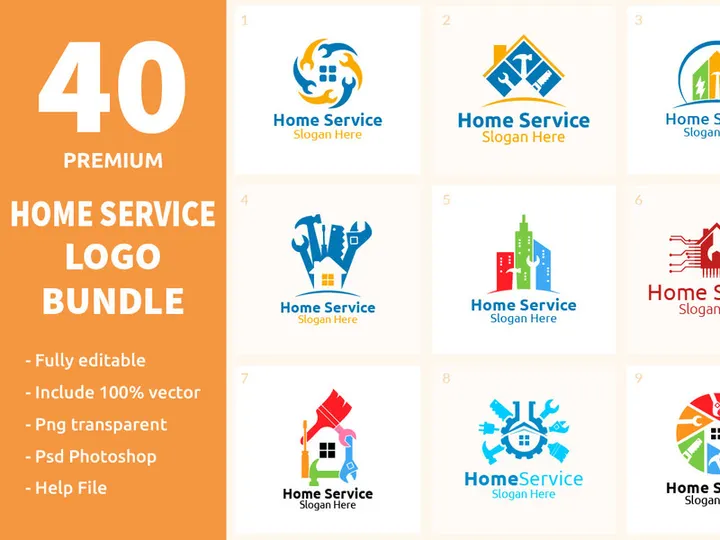 40 Home Service Logo Bundle