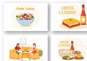 11 Greek Cuisine Restaurant Illustration