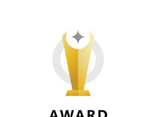 Trophy cup vector logo template concept illustration