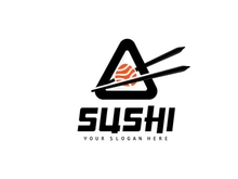 Sushi Logo, Japanese Food Sushi Seafood Vector