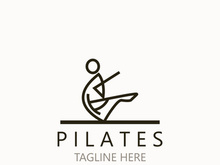 Abstract Pilates  Logo, Yoga identity body balance vector monoline Design Template. wellness lifestyle