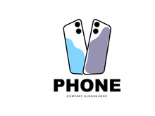 Smartphone Logo, Communication Electronics Vector, Modern Phone Design, For Company Brand Symbol