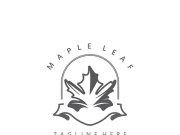 Maple leaf logo design vintage style graphic illustration preview picture