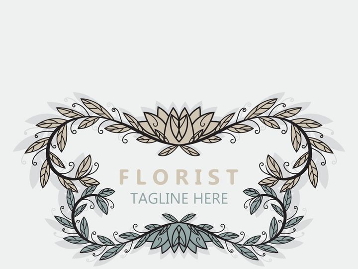 Florist logo beautiful floral leaf and flower vector art, icon graphic decoration business wedding template