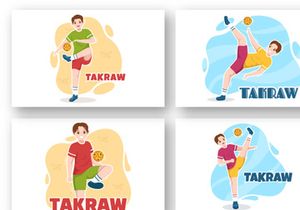 10 Takraw Sports Illustration