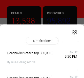 COVID-19 Live Update App Design