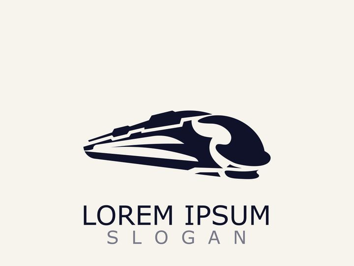 Modern Train logo image design transport railway icon template