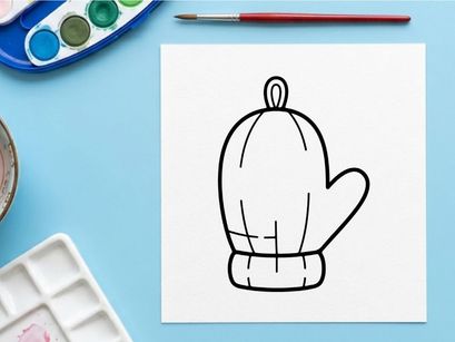 Hand-drawn Halloween oven mitt with ghost design. Spooky kitchen accessory for festive baking and cooking.