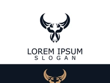 Horns Animal bull simple logo design vector template