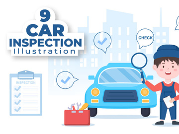 9 Car Inspection Transport Illustration preview picture