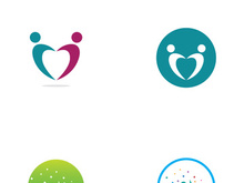 Community of people logo design with creative idea.