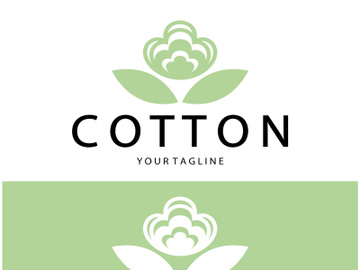 Soft natural organic cotton flower plant logo for cotton plantations, industries,business,textile,clothing and beauty,vector preview picture