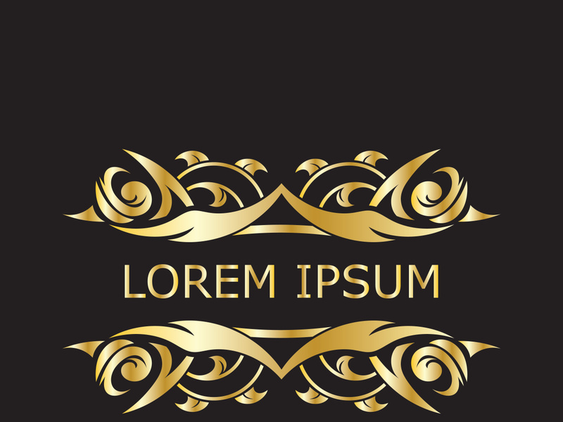 Gold luxury floral vintage monogram decorative logo template