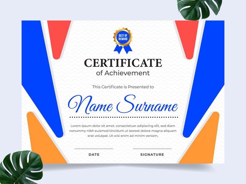 Modern certificate design template