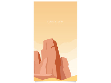 Canyon flat color vector background with text space preview picture