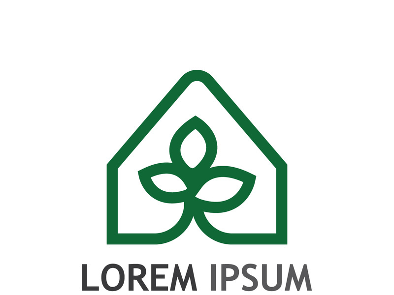 Natural green leaf logo.