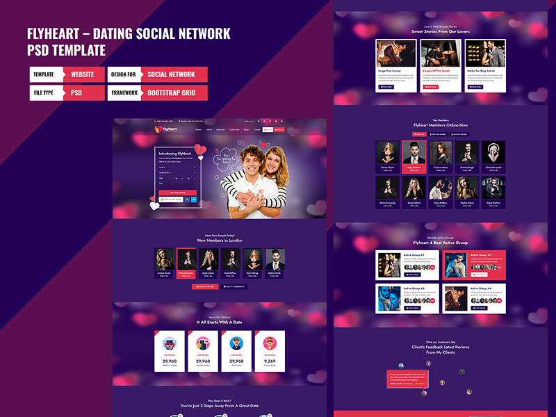 Flyheart - Dating Social Network Template