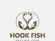 Hook Fishing logo simple and modern vintage rustic vector design style template illustration