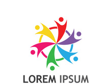 People social community logo design with creative idea