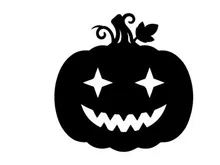 Fröhliches Halloween-Kürbis mit geschnitztem Gesicht und wirbelndem Stiel