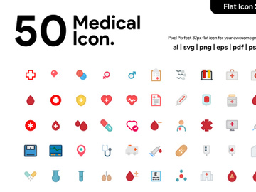 50 Medical Flat Icon preview picture