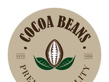 cocoa logo,cocoa bean,cocoa tree,cocoa branches and leaves,chocolate mix on white background,vintage,modern,simple,minimalist icon illustration template design vector