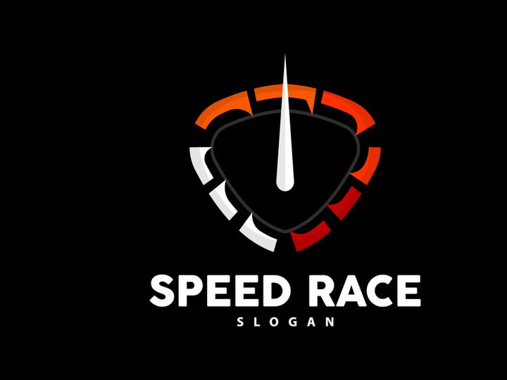 Speedometer Logo, Vector Fast and Speed RPM Automotive