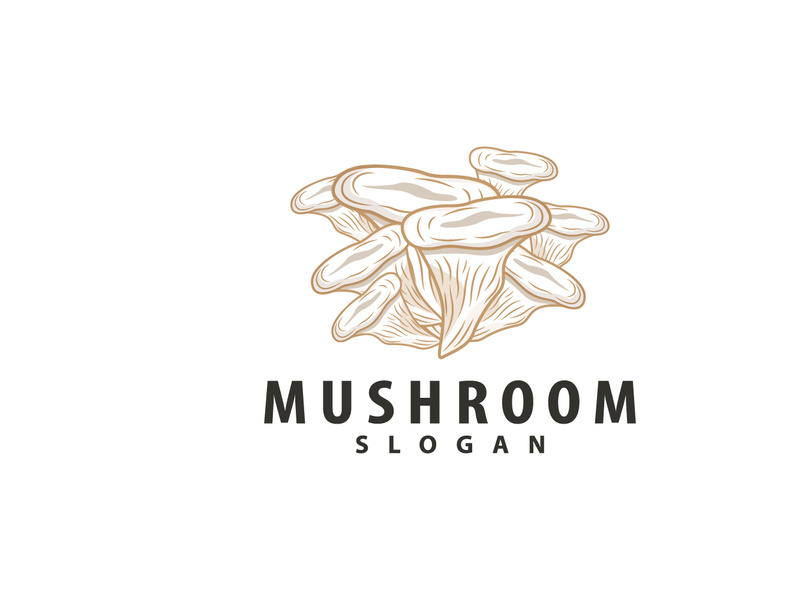 Mushroom Logo, Retro Minimalist Design