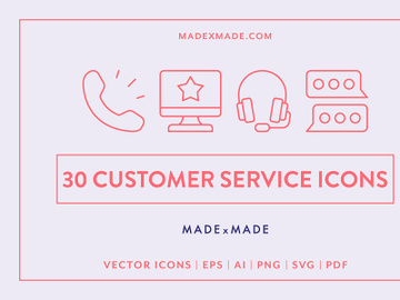 30 Customer Service Icons preview picture