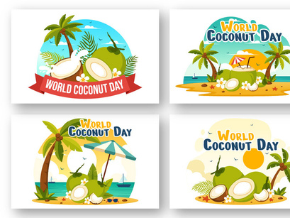 10 World Coconut Day Illustration