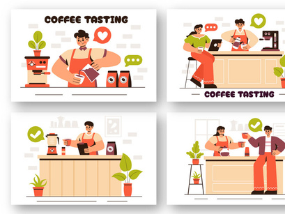 9 Coffee Tasting Experience Illustration