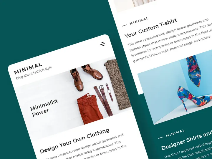 Minimal Fashion Style Responsive Mobile App