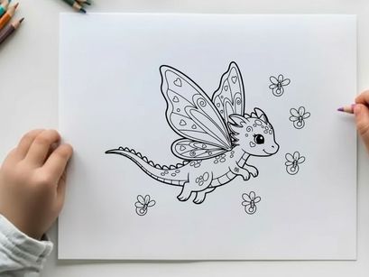Cute lizard with butterfly wings vector illustration