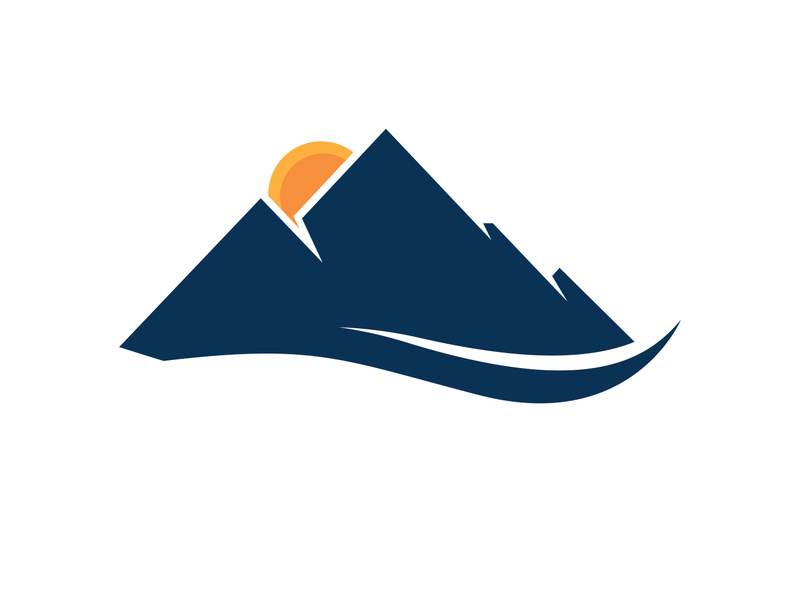 Mountain logo symbol, mountain vector sign
