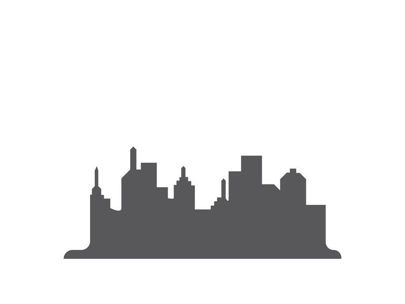 Modern city skyline icon silhouette vector illustration design