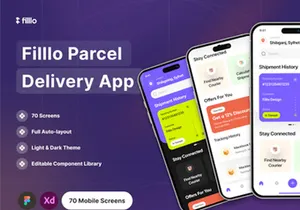 Filllo Parcel Delivery App UI Kit