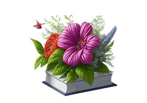 Vector Illustration Books decorated by flowers